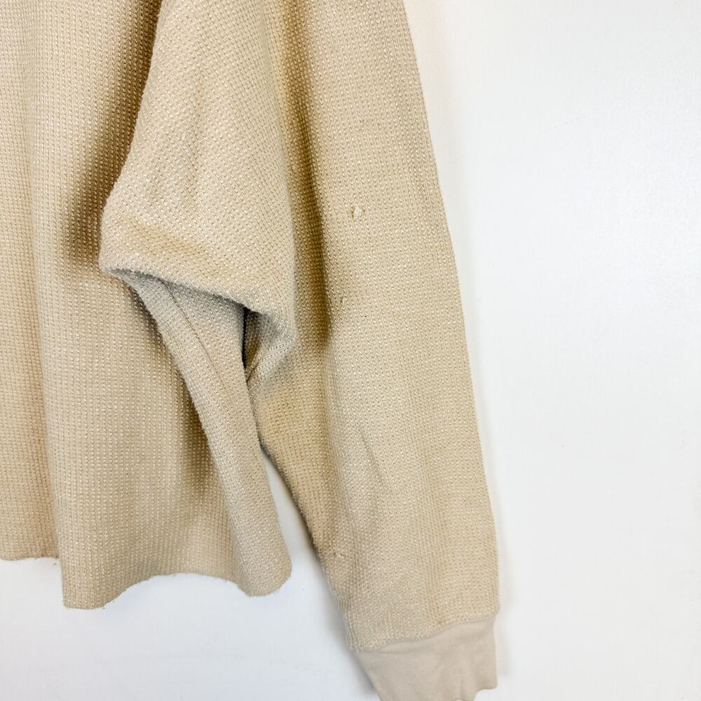 Nike Womens Waffle Grid Relaxed Fit Pullover Sweatshirt Beige DM1648 - M - Picture 9 of 11